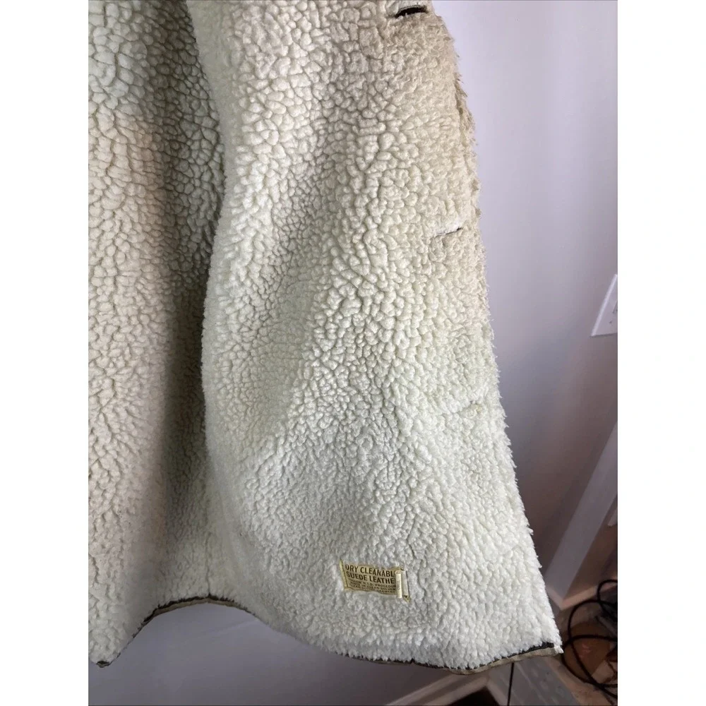 Vintage Sears Western Outdoor Wear Sherpa Suede Jacket Size Medium 1970s‎